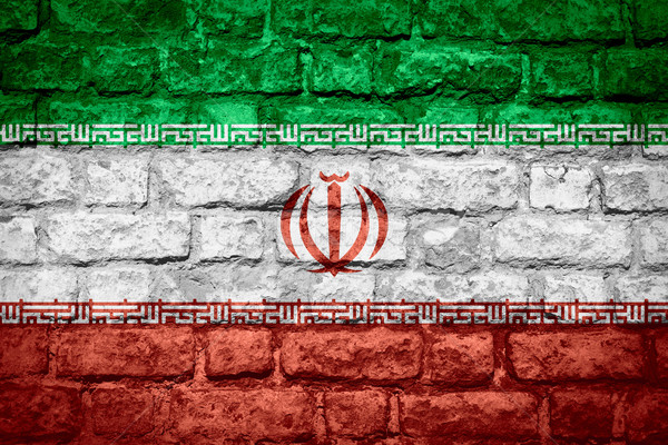 Zászló Irán iráni szalag tégla textúra Stock fotó © MiroNovak