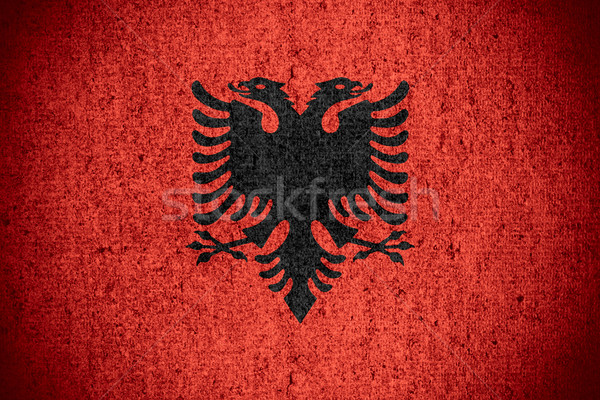 флаг Албания баннер грубо шаблон текстуры Сток-фото © MiroNovak