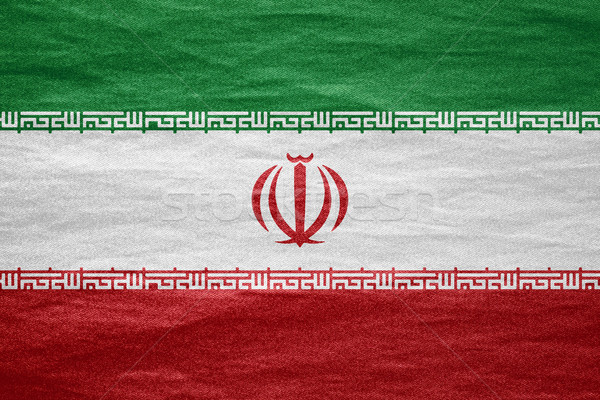 Zászló Irán iráni szalag vászon textúra Stock fotó © MiroNovak
