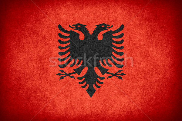 флаг Албания баннер бумаги грубо шаблон Сток-фото © MiroNovak