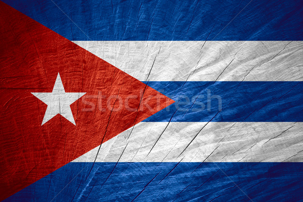 Stock fotó: Zászló · Kuba · kubai · szalag · fából · készült · textúra