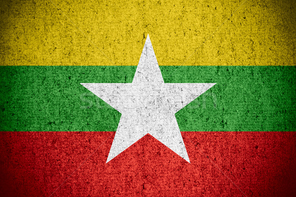 Bandeira birmânia bandeira áspero padrão textura Foto stock © MiroNovak