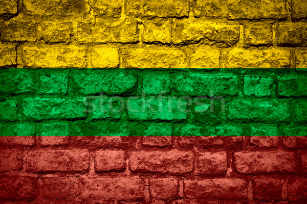 Bandiera Lituania banner mattone texture Foto d'archivio © MiroNovak