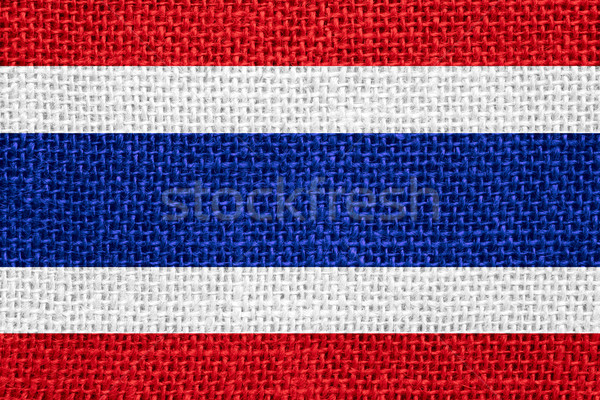 Flagge Thailand thai Banner Leinen Hintergrund Stock foto © MiroNovak