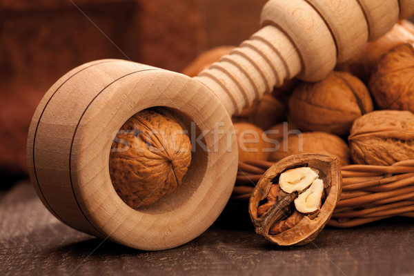 cracker and walnuts Stock photo © MiroNovak