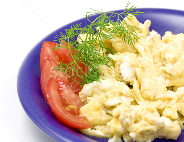 Tojás étel tojások reggeli paradicsom fehér Stock fotó © mirusiek