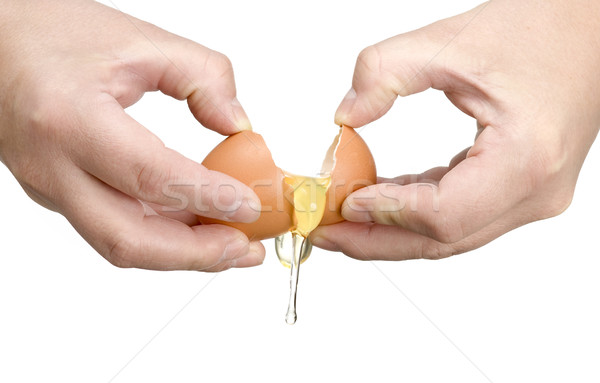 Tojás nyitva tojások étel kéz farm Stock fotó © mirusiek