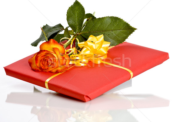 Rózsa ajándék virág szépség doboz szín Stock fotó © mirusiek