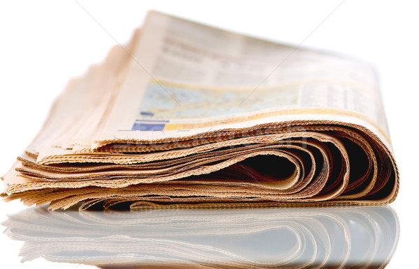 Hírek papírok újság sajtó olvas szöveg Stock fotó © mirusiek