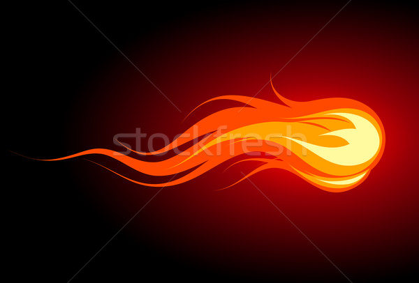 Boule de feu vecteur flamme orange rouge noir Photo stock © Misha