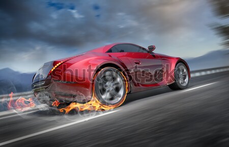 Sports car moving on the road Stock photo © Misha