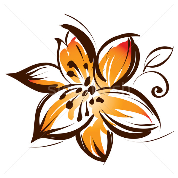 Crin floare vector stilizate floare natură frumuseţe Imagine de stoc © Misha