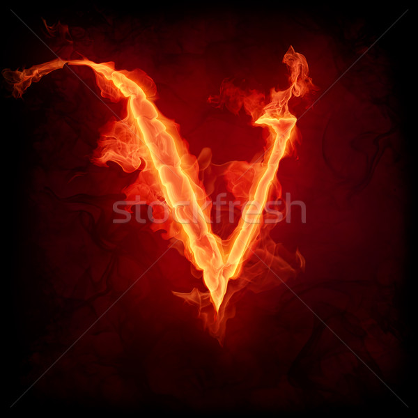 Stok fotoğraf: Yangın · mektup · yanan · kırmızı · alev · güzel