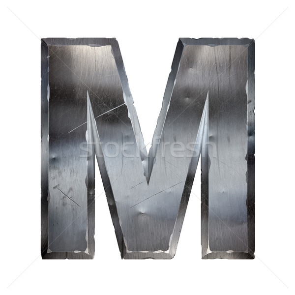 Metall Schreiben isoliert weiß Hintergrund Typ Stock foto © Misha
