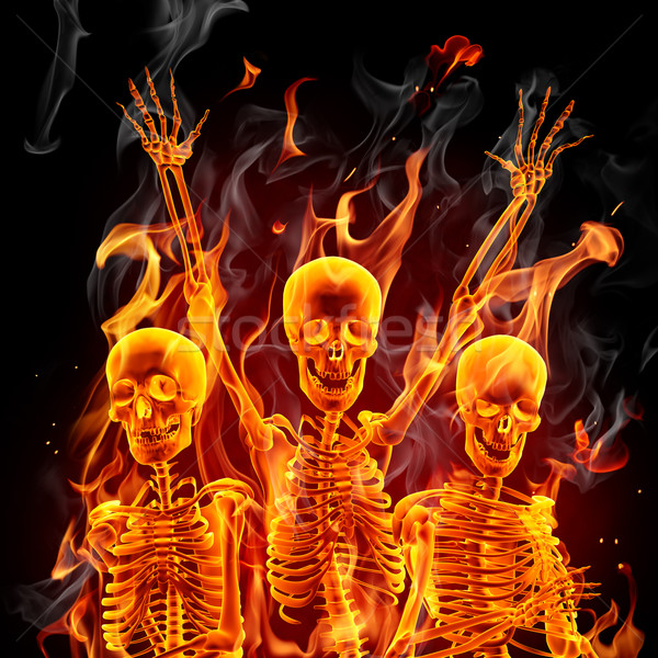Fire skeletons Stock photo © Misha