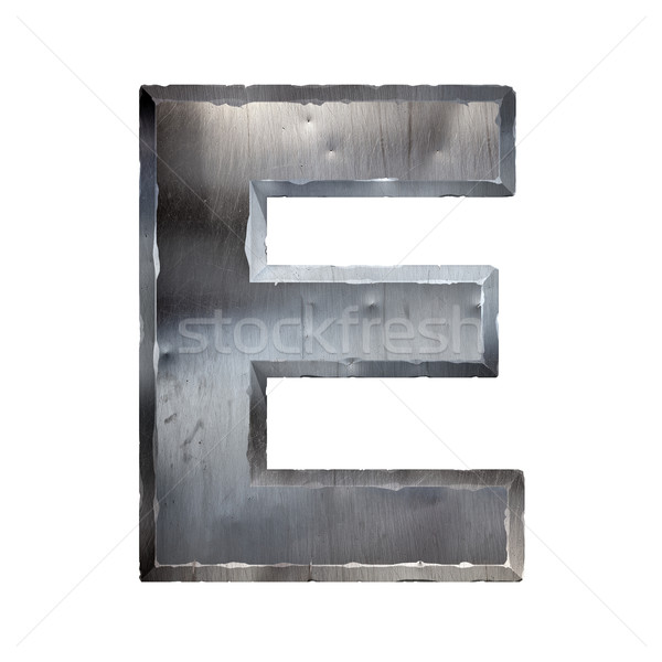 Stok fotoğraf: Metal · mektup · yalıtılmış · beyaz · arka · plan · tip