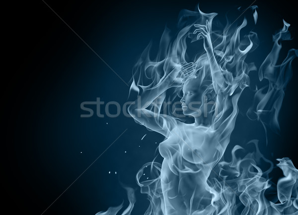 Dancing smoke girl Stock photo © Misha