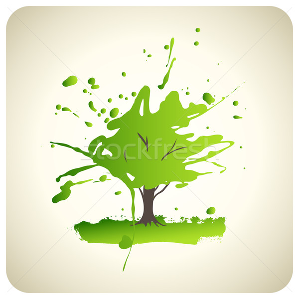Wektora drzewo zielone stylizowany lata plama Zdjęcia stock © Misha