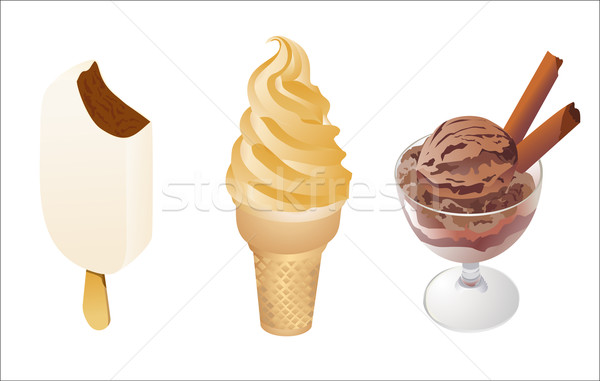 Dondurma simgeler vektör mutlu dizayn meyve Stok fotoğraf © mitay20