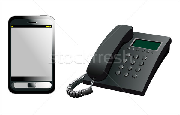 Wektora telefon odizolowany biały biuro projektu Zdjęcia stock © mitay20