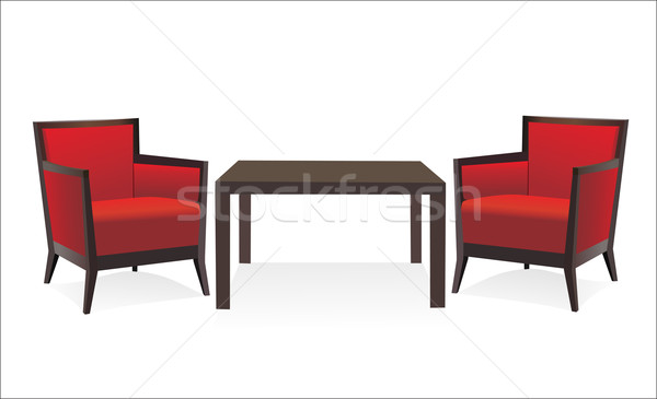 Nowoczesne krzesła tabeli biały tle krzesło Zdjęcia stock © mitay20