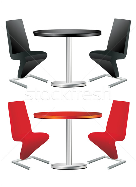 Modern tablo iki sandalye beyaz arka plan Stok fotoğraf © mitay20