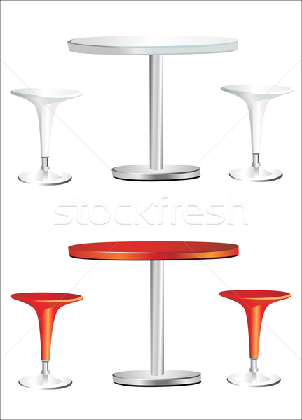 Modern bar table with two chairs on white background Stock photo © mitay20