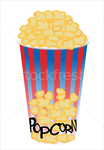 Pełny wiadro popcorn odizolowany biały papieru Zdjęcia stock © mitay20