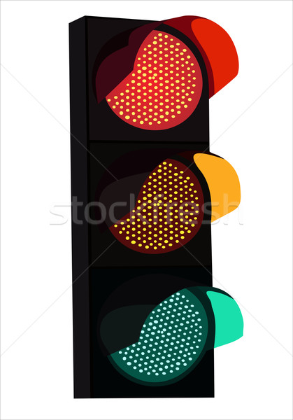 Feux de circulation rouge jaune vert lumières blanche Photo stock © mitay20