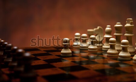 chess game with pieces on the table Stock photo © mizar_21984