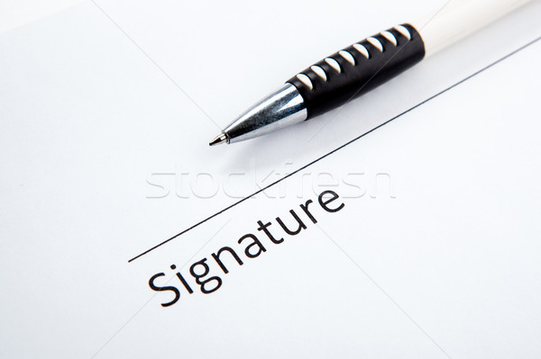 One document with a place for a signature and a pen Stock photo © mizar_21984