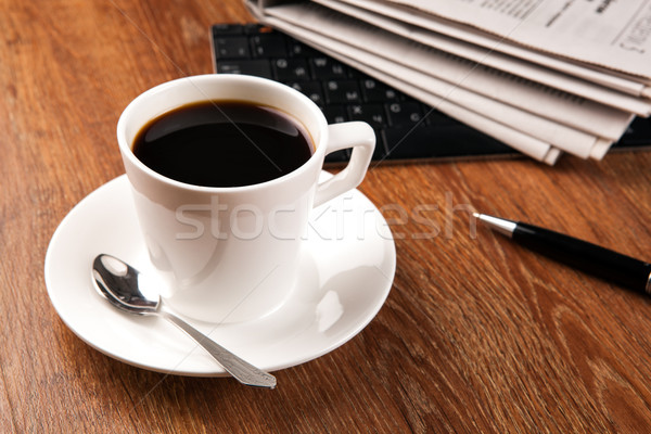 cup of coffee and the newspaper Stock photo © mizar_21984