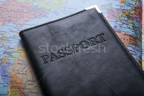 passport in the bag on a map  Stock photo © mizar_21984