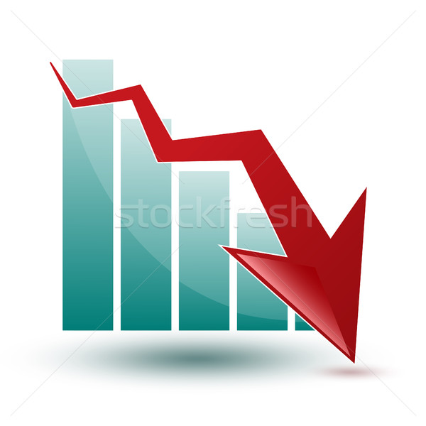 chart and arrow on a white background in regress Stock photo © mizar_21984
