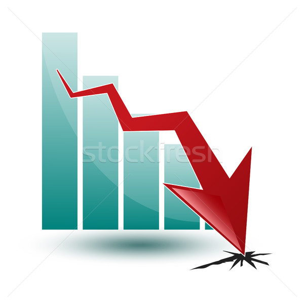 chart and arrow on a white background in regress Stock photo © mizar_21984