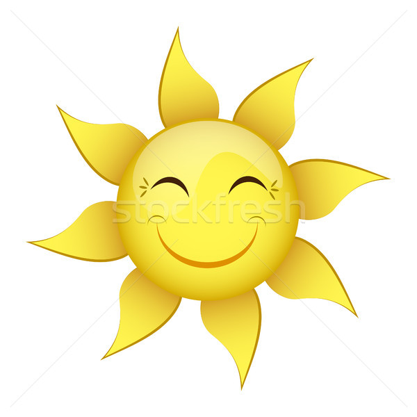 smiling yellow sun on a white background Stock photo © mizar_21984