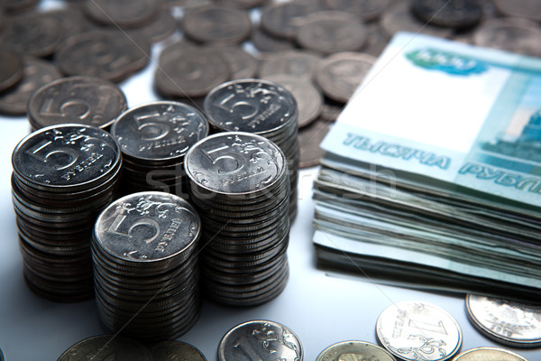 Stock photo: money in the form of banknotes and coins