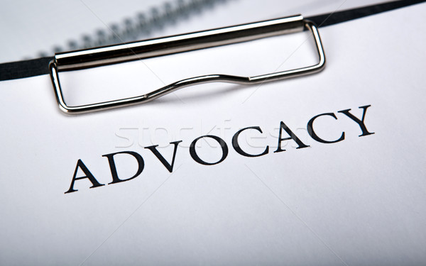 Stock photo: document with the title of advocacy