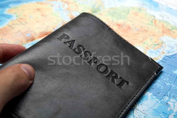 passport in the bag on a map  Stock photo © mizar_21984