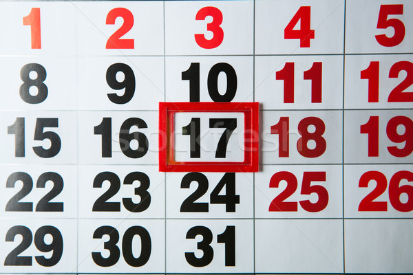 Foto stock: Pared · calendario · número · marco · tiempo · futuro
