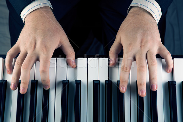 клавиши пианино человека рук музыку человека Сток-фото © mizar_21984