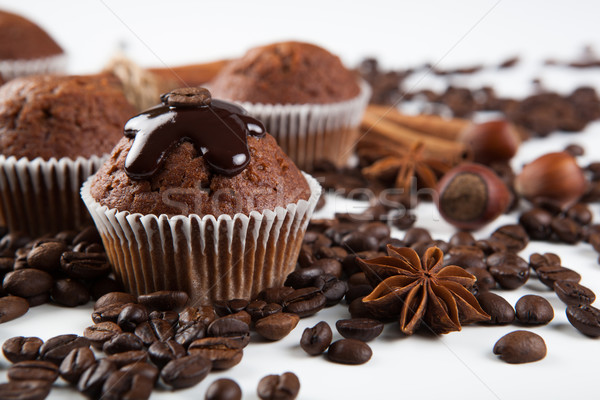 chocolate cake with coffee beans Stock photo © mizar_21984