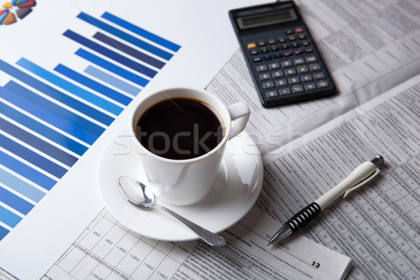 business still life and cup of coffee Stock photo © mizar_21984