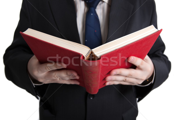 man holding an open red book Stock photo © mizar_21984
