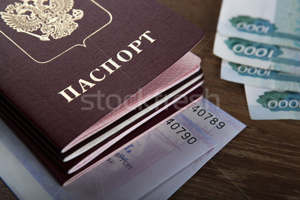 passport in the train tickets Stock photo © mizar_21984