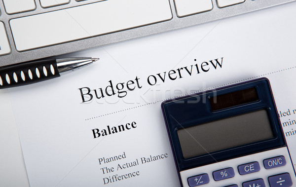 document with title budget overview on the desktop Stock photo © mizar_21984