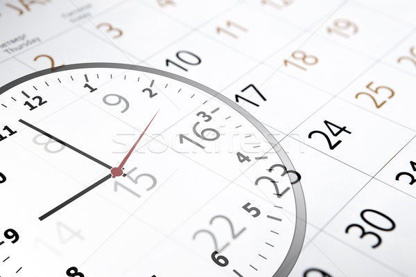 Foglio calendario numero clock primo piano tempo Foto d'archivio © mizar_21984