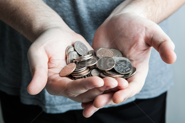 five-ruble coin in man's hands Stock photo © mizar_21984