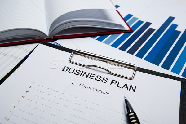 Stock photo: Business still life with business plan