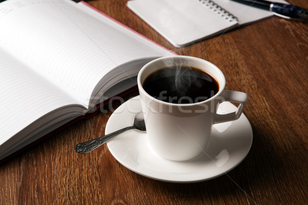 business still life with cup of black coffee Stock photo © mizar_21984